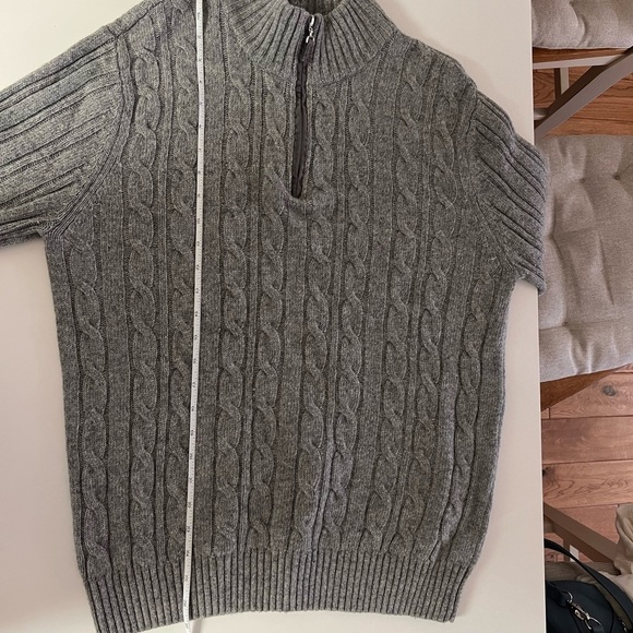 Daniele Blasi Gray Cable Knit Wool Blend 1/4 Zip sweater, Size Large - Picture 10 of 10
